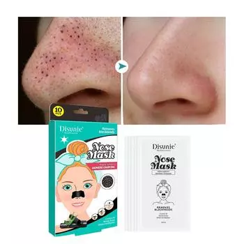 Бамбуковый уголь, очищающий носовой пластырь от черных точек, увлажняющий и очищающий поры, акне, носовая маска 10PCS