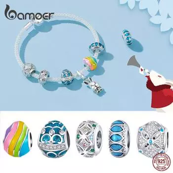 BAMOER 100% стерлинговое серебро 925 пробы, пасхальная серия, подвески, элегантные бусины оригинального дизайна, подходят для браслета