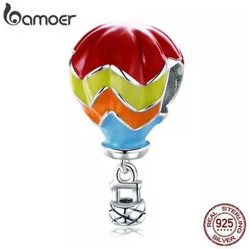 BAMOER 100% стерлинговое серебро 925 пробы, турецкие воздушные шары, турецкие шарики, эмалированные бусины, подходят для браслетов-подвесок SCC867