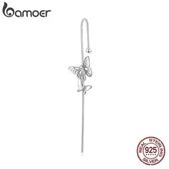 BAMOER 1 шт. стерлингового серебра 925 пробы стильные ушные иглы-крючки-бабочки серьги для женщин серьги 925 silver