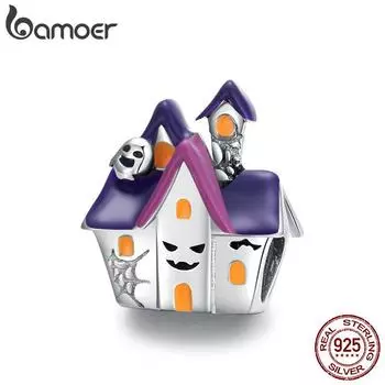 Bamoer 925 пробы серебро оригинальный дом с привидениями очарование Хэллоуин для DIY брендовые украшения для женщин и девочек 925 silver
