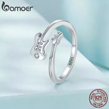 BAMOER 925 пробы стерлингового серебра бас персонализированное открытое кольцо антикоррозийный кубический цирконий для женщин ювелирные изделия 1.8mm