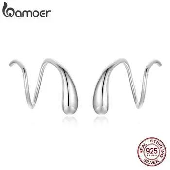 BAMOER 925 серебро, серебро, креативные серьги с каплями воды, серьги из чистого серебра для женщин, обручальные свадебные украшения 925 silver