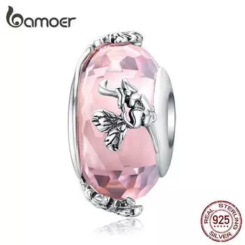BAMOER Аутентичный кулон из стерлингового серебра 925 пробы, уникальный кулон с танцующей бабочкой, новые украшения для женщин SCC1285