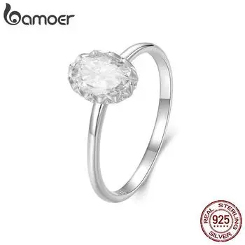 Bamoer Dazzling 1.0CT Муассанит Кольцо D Цвет VVS1 EX Lab с бриллиантом Обручальное кольцо для женщин Обручальное серебро 925 пробы ювелирные изделия в подарок 6
