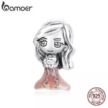 BAMOER Family Love из стерлингового серебра 925 пробы, свадебная подвеска для невесты, оригинальный браслет, ювелирные изделия своими руками 925 silver серебряный