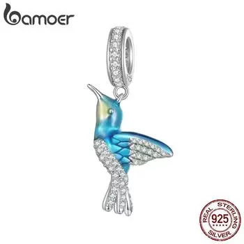BAMOER из стерлингового серебра 925 пробы, изысканные подвески в виде зимородка, подвеска для женщин, браслет и браслет, сделай сам, изысканные ювелирные изделия, подарок 925 silver