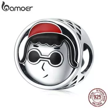 BAMOER из стерлингового серебра 925 пробы, модные оригинальные двусторонние бусины «дядя и Лоли» для женщин, ювелирные украшения 925 silver