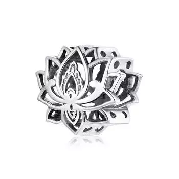 BAMOER из стерлингового серебра 925 пробы, очаровательная бусина с цветущим лотосом для оригинальных браслетов и ожерелий диаметром 3 мм, женские уникальные элегантные темпераментные ювелирные изделия 925 silver серебряный