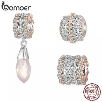 BAMOER из стерлингового серебра 925 пробы, осенние очаровательные бусины для женщин и девочек, браслет и браслет, ювелирные изделия своими руками A