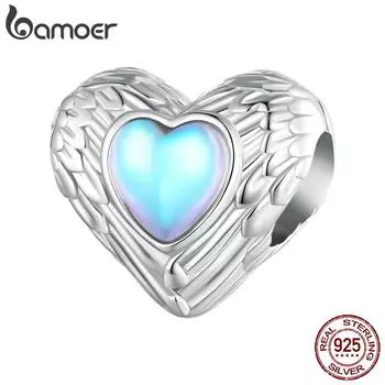 BAMOER из стерлингового серебра 925 пробы, подвески в виде сердца для женщин, браслет и браслет, ювелирные изделия своими руками, подарок 925 silver