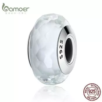 BAMOER Лидер продаж, милые прозрачные европейские бусины из муранского стекла, подвески для браслетов «сделай сам» 925 silver