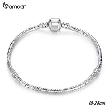 BAMOER Металлический браслет для шармов со скрытой застёжкой