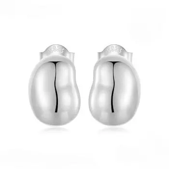 Bamoer, минималистичные серьги-гвоздики из стерлингового серебра 925 пробы с кофейными зернами для женщин, вечерние гипоаллергенные серебряные серьги BSE953