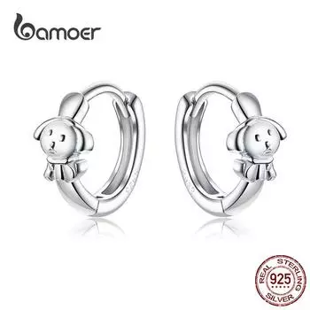 BAMOER, настоящее серебро 925 пробы, честный щенок, серьги для девочек, драгоценные ювелирные изделия, женские серьги, подарок