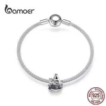 BAMOER настоящее серебро 925 пробы письмо драгоценный браслет-цепочка ювелирные изделия женский подарок 19CM Length
