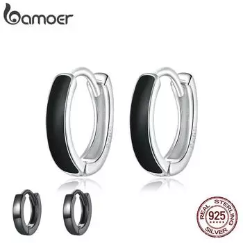 BAMOER Настоящее серебро 925 пробы, простые серьги для девочек, драгоценные украшения, женские серьги, подарок