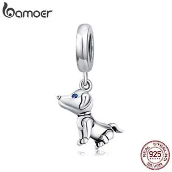 BAMOER, натуральное серебро 925 пробы, игрушка-подвеска для собаки, подходит для оригинального браслета и ожерелья, ювелирные изделия