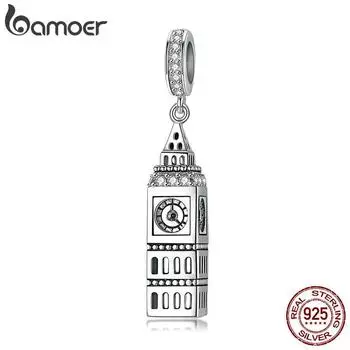 BAMOER новая коллекция стерлингового серебра 925 пробы в британском стиле Биг Бен здание подвеска подходит для браслетов с подвесками SCC868 серебряный