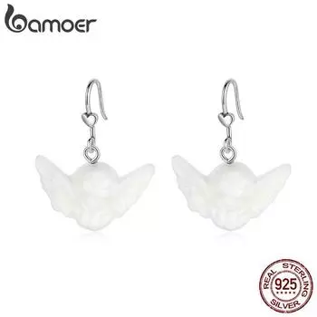 BAMOER простые серьги-гвоздики «Маленький ангел» для женщин, ювелирные изделия из стерлингового серебра 925 пробы 925 silver