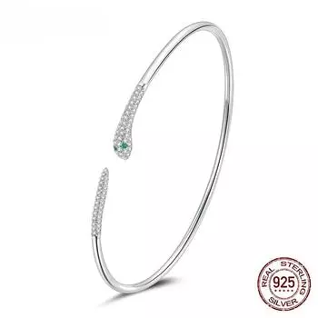 Bamoer Серебряный браслет-змея для открытия, 925 пробы, браслет-змея для духов, подарок для женщин, ювелирные изделия для помолвки, Scb206