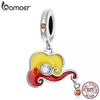 BAMOER Стерлинговое Серебро 925 пробы Благоприятные Облака Висячие Подвески подходят для Женщин Изящных Ювелирных Изделий
