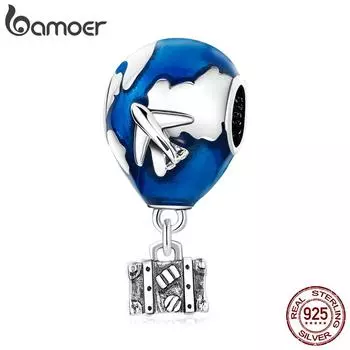 BAMOER Стерлинговое серебро 925 пробы, мини-подвеска с камерой для путешествий по всему миру для женщин, ювелирные украшения 925 silver