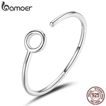 BAMOER Стерлинговое Серебро 925 пробы, модное универсальное, штабелируемое кольцо, регулируемое кольцо для женщин, ювелирные украшения 925 silver