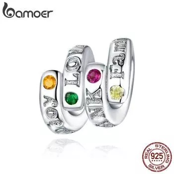 Bamoer Стерлинговое Серебро 925 пробы на День Благодарения Ключевые слова, подвеска-пробка, подходит для оригинального серебряного браслета, европейское ювелирное дело 925 silver