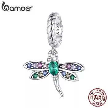 BAMOER Стерлинговое серебро 925 пробы Стрекоза Подвеска для браслета DIY Ювелирные изделия 925 silver