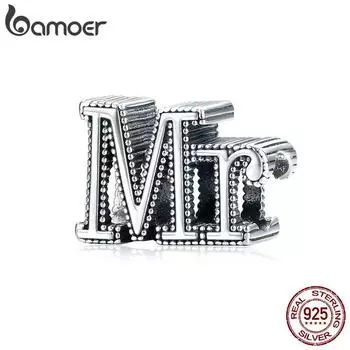BAMOER стерлингового серебра 925 пробы, эмалированные бусины с надписью для женщин, подвеска для изготовления ювелирных изделий, подходит для оригинального браслета 925 silver