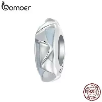 BAMOER стерлингового серебра 925 пробы, бусины-подвески с мечтательной звездой, блестящие подвески с фианитами, совместимые с женским браслетом-ожерельем SCC2683