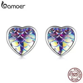 BAMOER Стерлингового Серебра 925 пробы Красочные Циркон Масло Капля Винтаж Мотылек Подвеска для Женщин Изящные Ювелирные Изделия 925 silver
