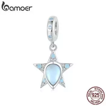 BAMOER стерлингового серебра 925 пробы кулон со звездой, подвеска для женщин, изготовление ювелирных изделий, оригинальный браслет, аксессуары «сделай сам» SCC2753