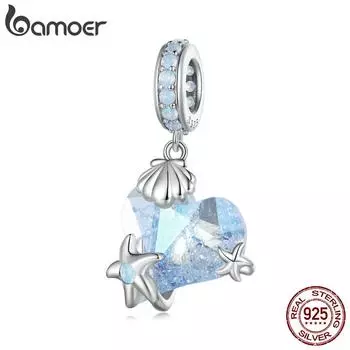 BAMOER стерлингового серебра 925 пробы ледяные цветы стекло Подводный мир Подвески для женщин браслет и браслет DIY изысканные ювелирные изделия подарок 925 silver