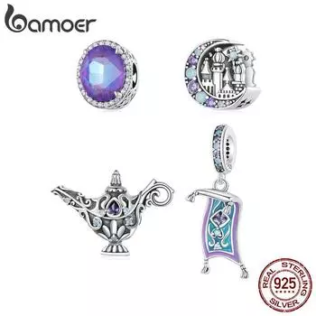 BAMOER стерлингового серебра 925 пробы лунный свет драгоценности Шарм лунный замок бусины для браслета DIY ювелирные изделия C