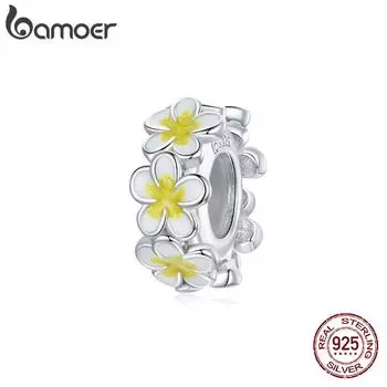 BAMOER Стерлингового Серебра 925 пробы Нежные Романтические Цветы Шарм-бусина для оригинального браслета DIY Женские Ювелирные Изделия 925 silver