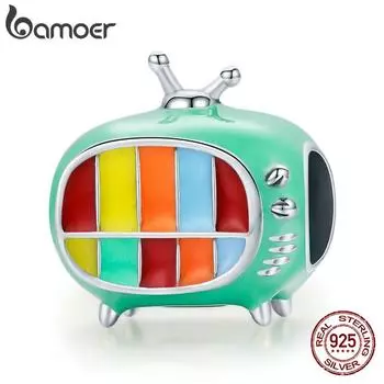 BAMOER Стерлингового Серебра 925 пробы прекрасный мини-телевизор подвеска-подвеска для оригинального браслета женские ювелирные изделия 925 silver