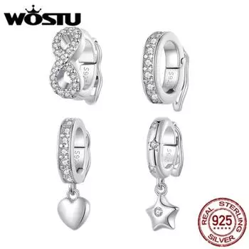 BAMOER Стерлингового Серебра 925 пробы, простая универсальная пряжка-прокладка, подвеска из бисера Love, универсальная пряжка-прокладка, подвеска для браслета, ювелирные изделия своими руками A