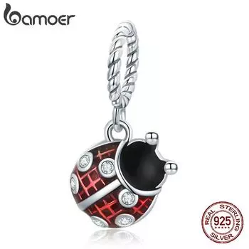 BAMOER стерлингового серебра 925 пробы шесть звезд божья коровка очаровательные бусины для оригинального браслета женские ювелирные изделия 925 silver