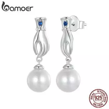 BAMOER стерлингового серебра 925 пробы, висячие серьги-гвоздики для женщин, гипоаллергенные ювелирные изделия сглаза, подарок 925 silver