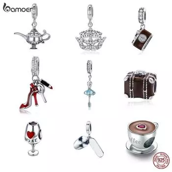 BAMOER, туфли на высоком каблуке из стерлингового серебра 925 пробы, подвески-бусины «Древо жизни мечты», подходят для браслета Bamoer coffee
