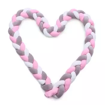 Бампер для детской кроватки, плетеный бампер ручной работы, мягкая подушка с узлом, подушка, декор для детской колыбели, подарок для новорожденного, защита для кроватки 1m серый/белый