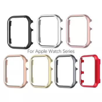 Бампер из алюминиевого сплава для Apple Watch 9, 8, 7, 6, 5, 4, 3, 2, 40 мм, 44 мм, 38 мм, 42 мм, 41, 45, 49 мм, чехол для iWatch, защитный чехол с металлическим каркасом, серия чехлов 38mm чёрный
