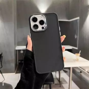 Бамперный чехол с гальваническими линзами для iPhone 15 14 13 12 11 Pro Max X XR XS Max 7 8 Plus SE, сплошной цвет, силиконовая задняя крышка For iPhoneSE 2020