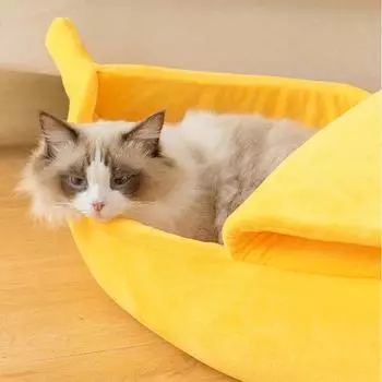 Banana Cat Bed House Funny Cute Cozy Cat Mat Beds Warm Durable Portable Pet Basket Kennel Dog Cushion Cat Supplies Multicolor M