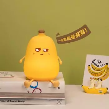 Banana Night Light, kids bedroom , rechargeable, as decoration, fruit shaped , creative gift жёлтый