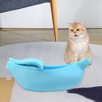 Банановая кровать для кошек, домик для котят, приют для котят, удобная теплая полузакрытая конура для домашних животных, пещера L