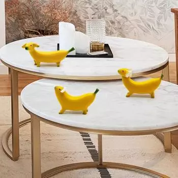 Банановая собачка, статуэтка из смолы, банановый щенок, украшение для дома и улицы, статуя животного для сада S