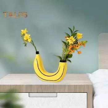 Банановая ваза, реалистично выглядящая, декоративная, яркий цвет, красивая цветочная композиция, банановая ваза, орнамент, поставка для гостиной Banana